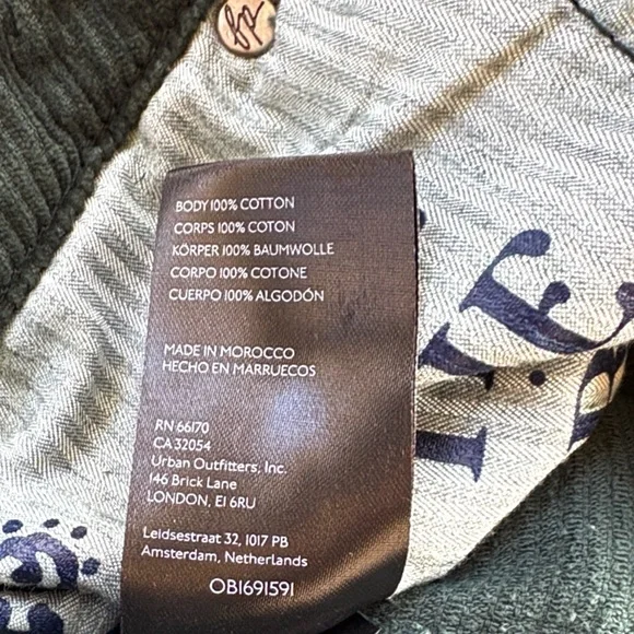EUC Free People London Calling Moto Corduroy Pants Pine Green Size 29 - Picture 7 of 10